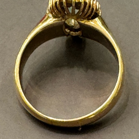 14k Gold Aquamarine Ring. From jeweler in Pattaya. Sz 5 1/4. No stamp. - Picture 4 of 8